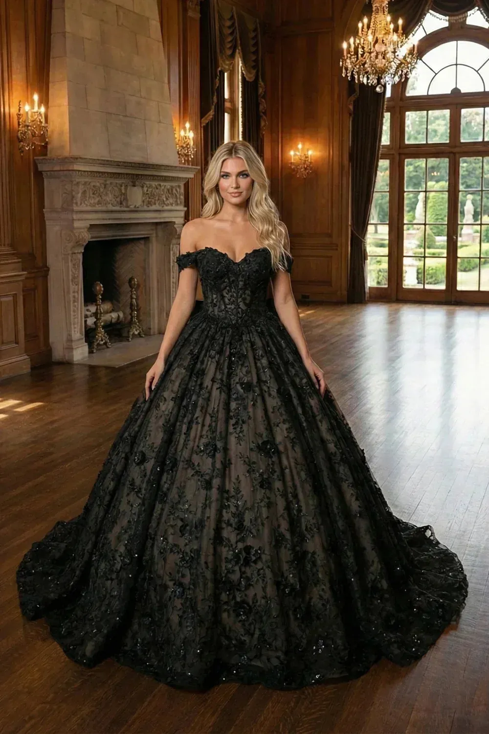 Sweetheart Ball Gown With 3D Floral & Bow