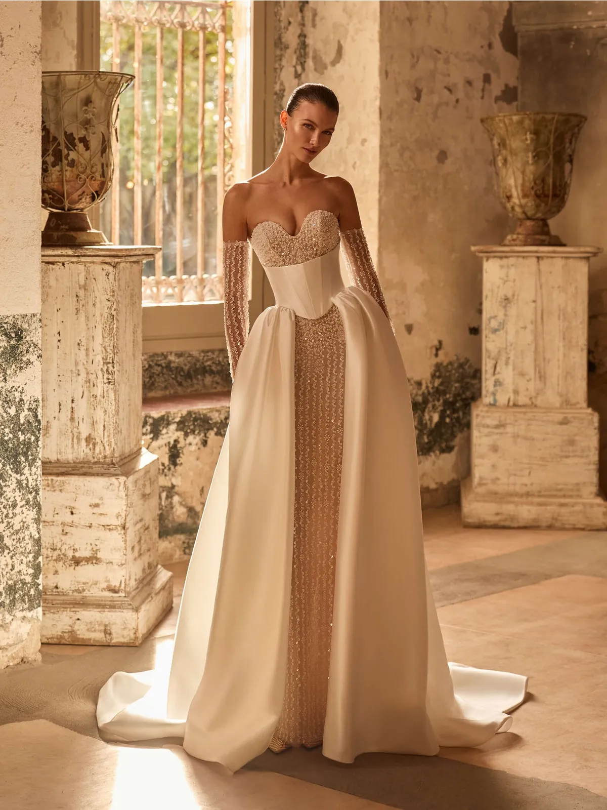 Sweetheart Mermaid Rhinestone Lace Bridal Gown