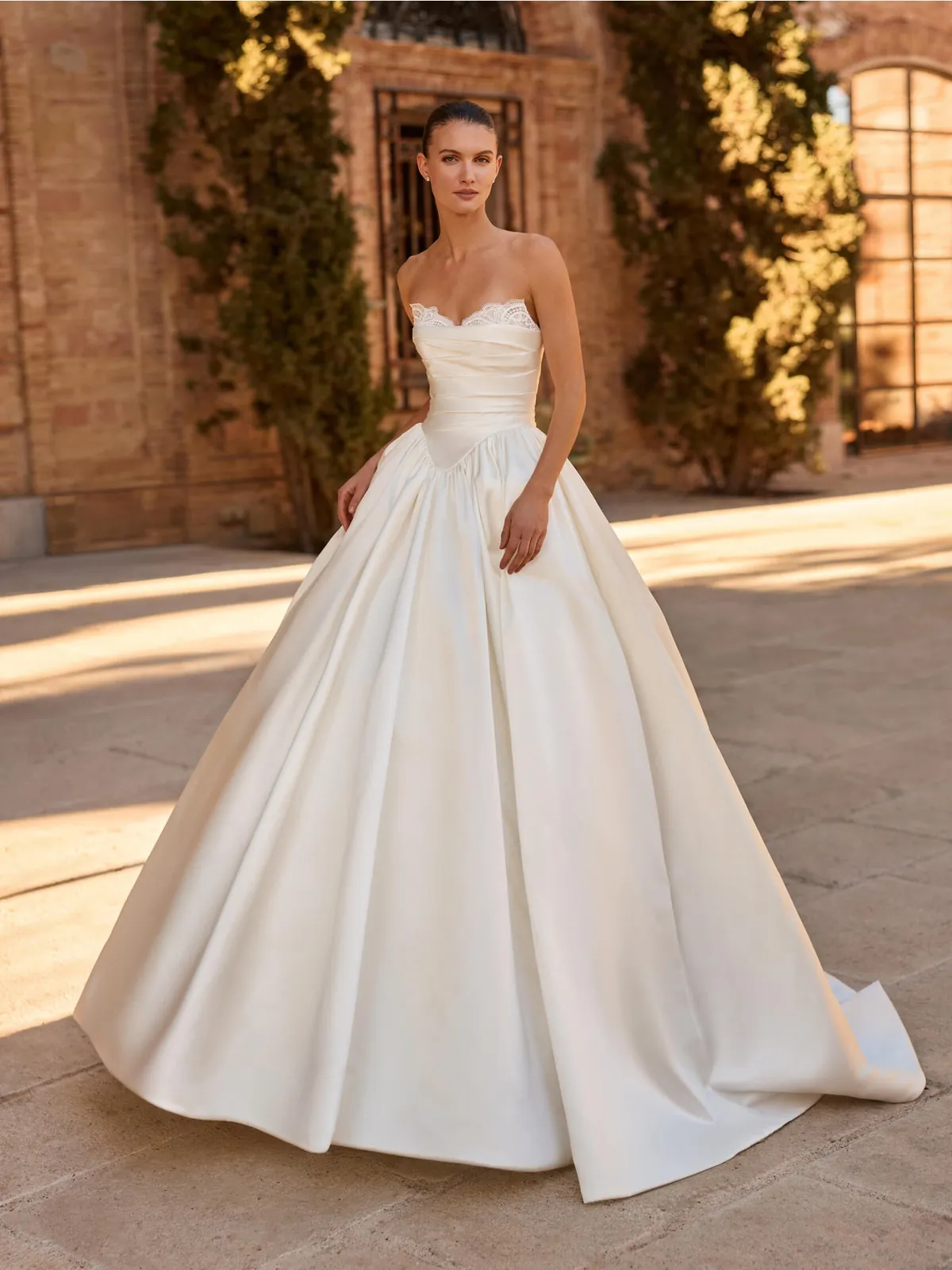 Sweetheart Satin Princess Gown With Detachable Bolero